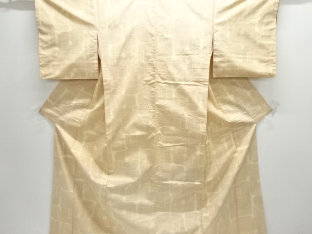 JAPANESE KIMONO / ANTIQUE KIMONO / SILK / TOKAMACHI TSUMUGI / WOVEN ABSTRACT FLOWER